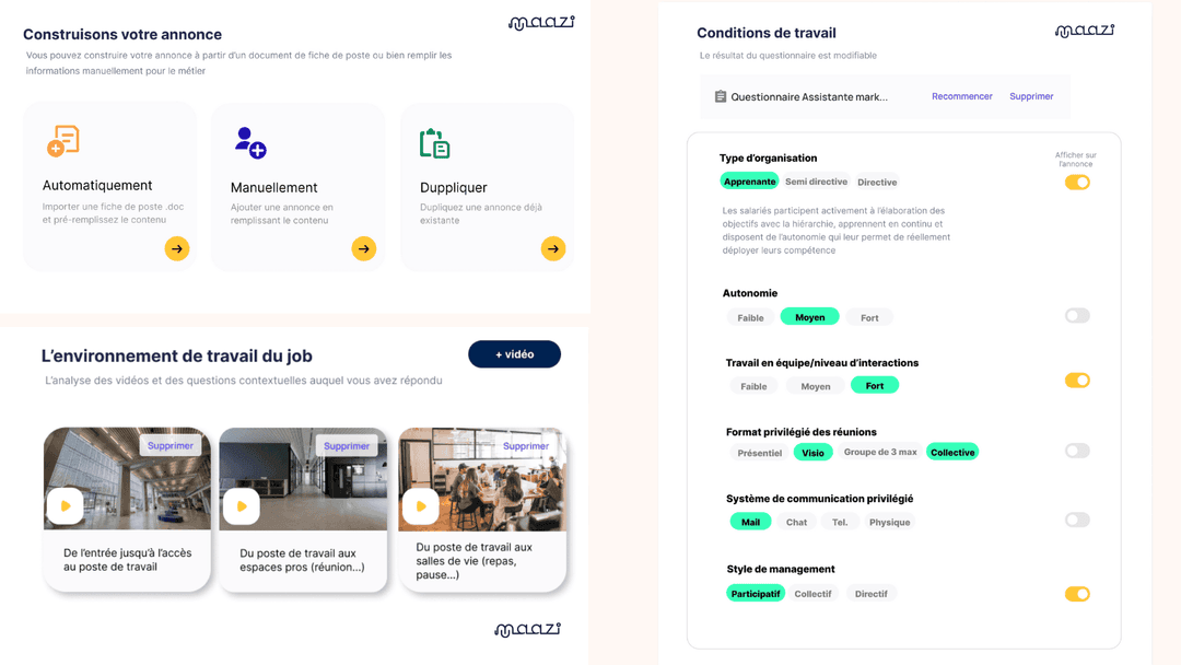 3 images qui expliquent le matcging côté annonce et la création d'annonce